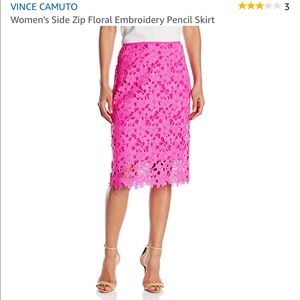 Vince Camuto Pink Lace Pencil Skirt